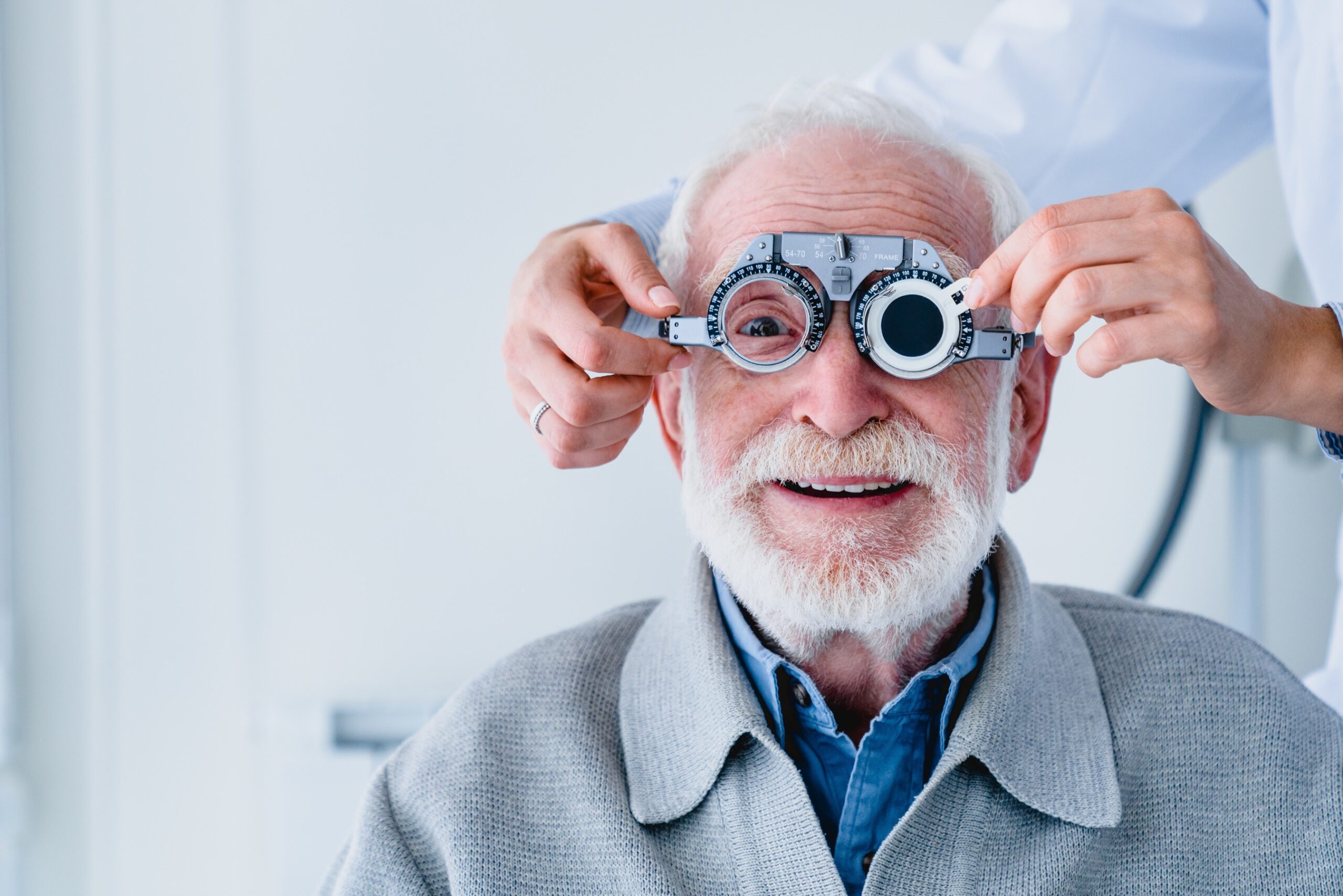 Man having his vision tested